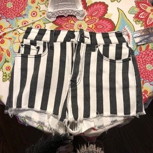 urban outfitters striped high waisted shorts